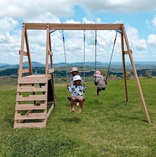 Plum Tamarin Wooden Swing Set