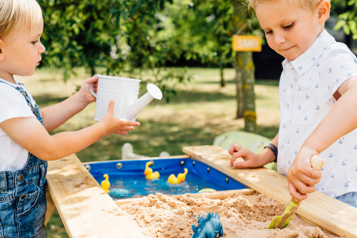 Plum Wooden Sand and Water Table with Benches