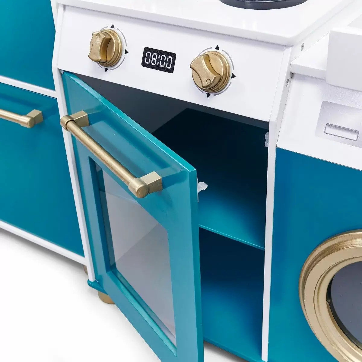 Plum Bakehouse Traditional Wooden Kitchen with Fridge Classic Play Kitchen for Kids