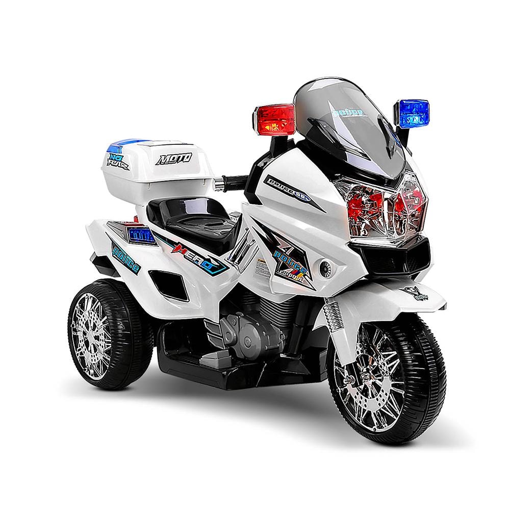 Rigo Kids Police Ride On White Motorbike