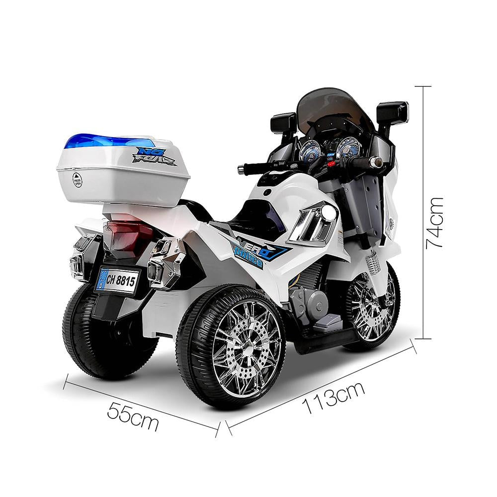 Rigo Kids Police Ride On White Motorbike