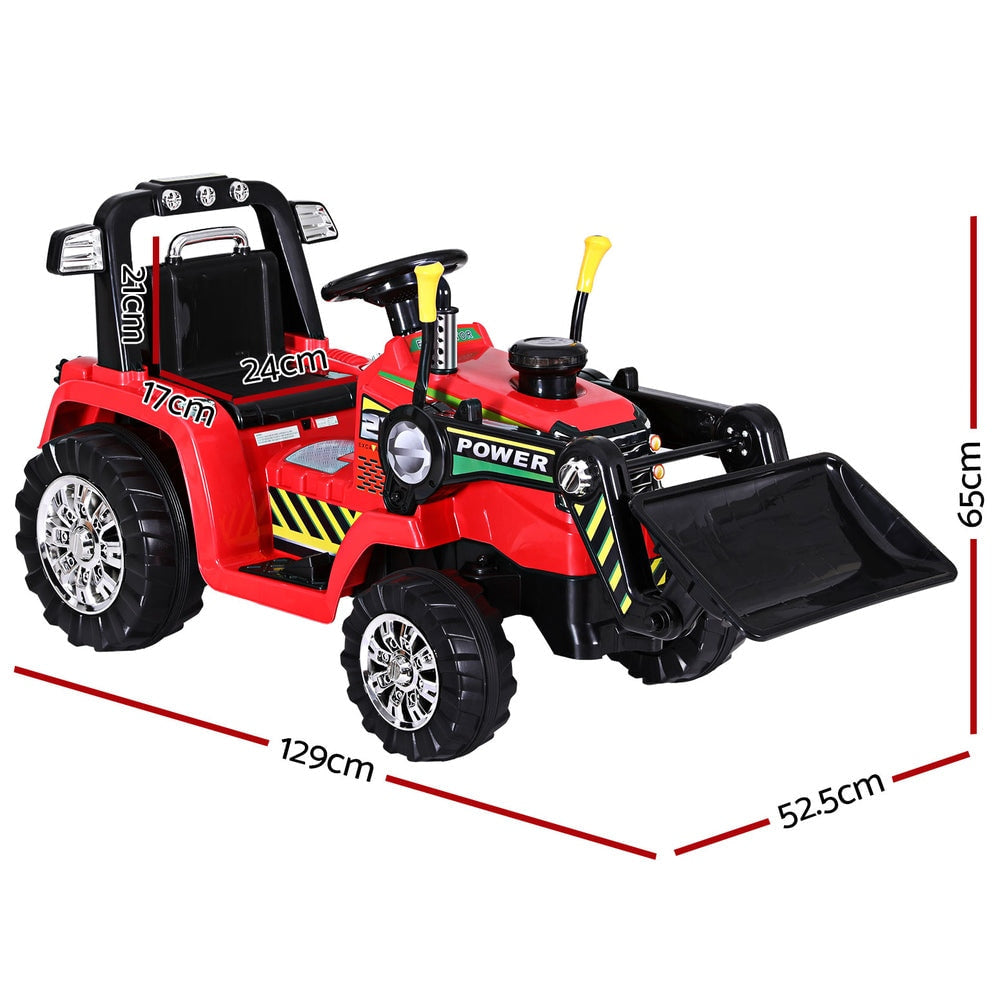 Rigo Kids Electric Ride On Bulldozer with Remote Control in Red