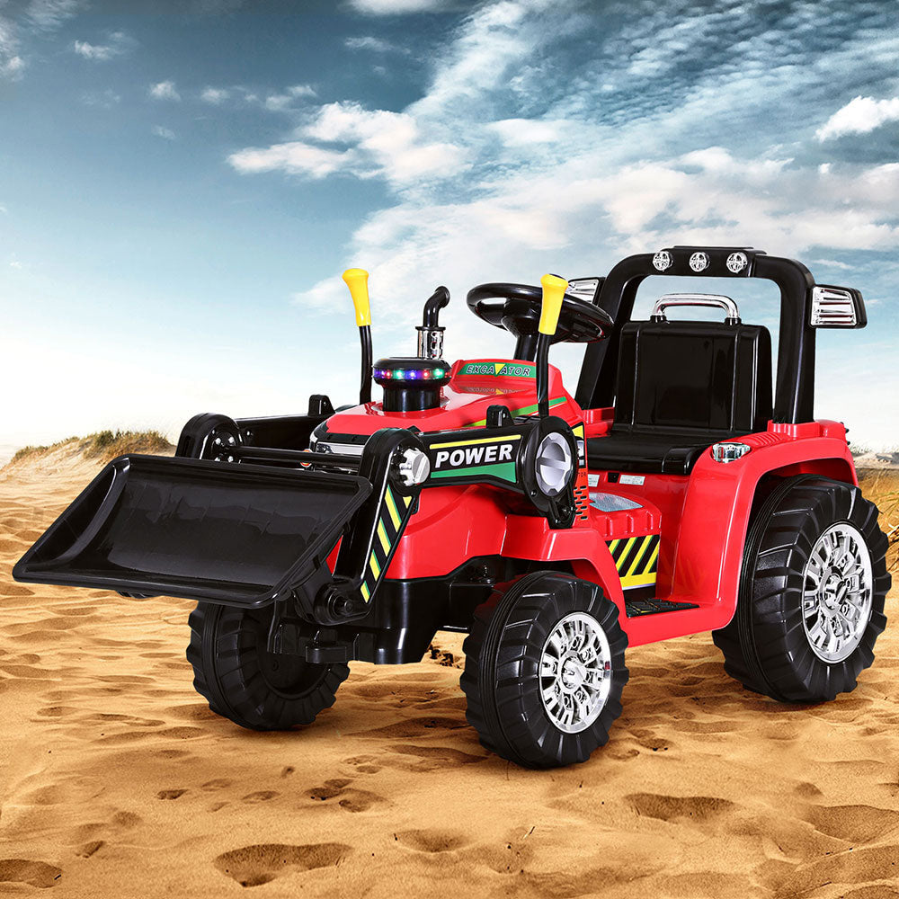 Rigo Kids Electric Ride On Bulldozer with Remote Control in Red