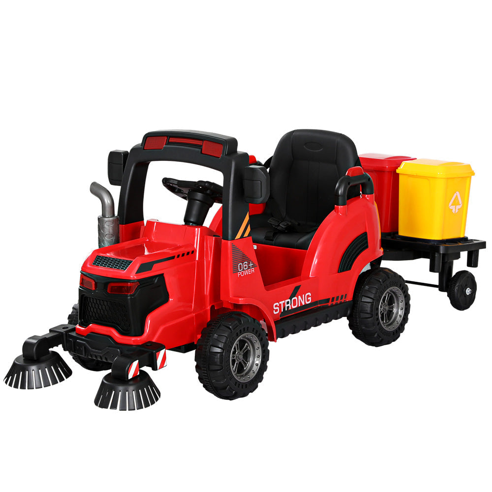 Rigo Kids Electric Sweeper Truck Ride On - Red