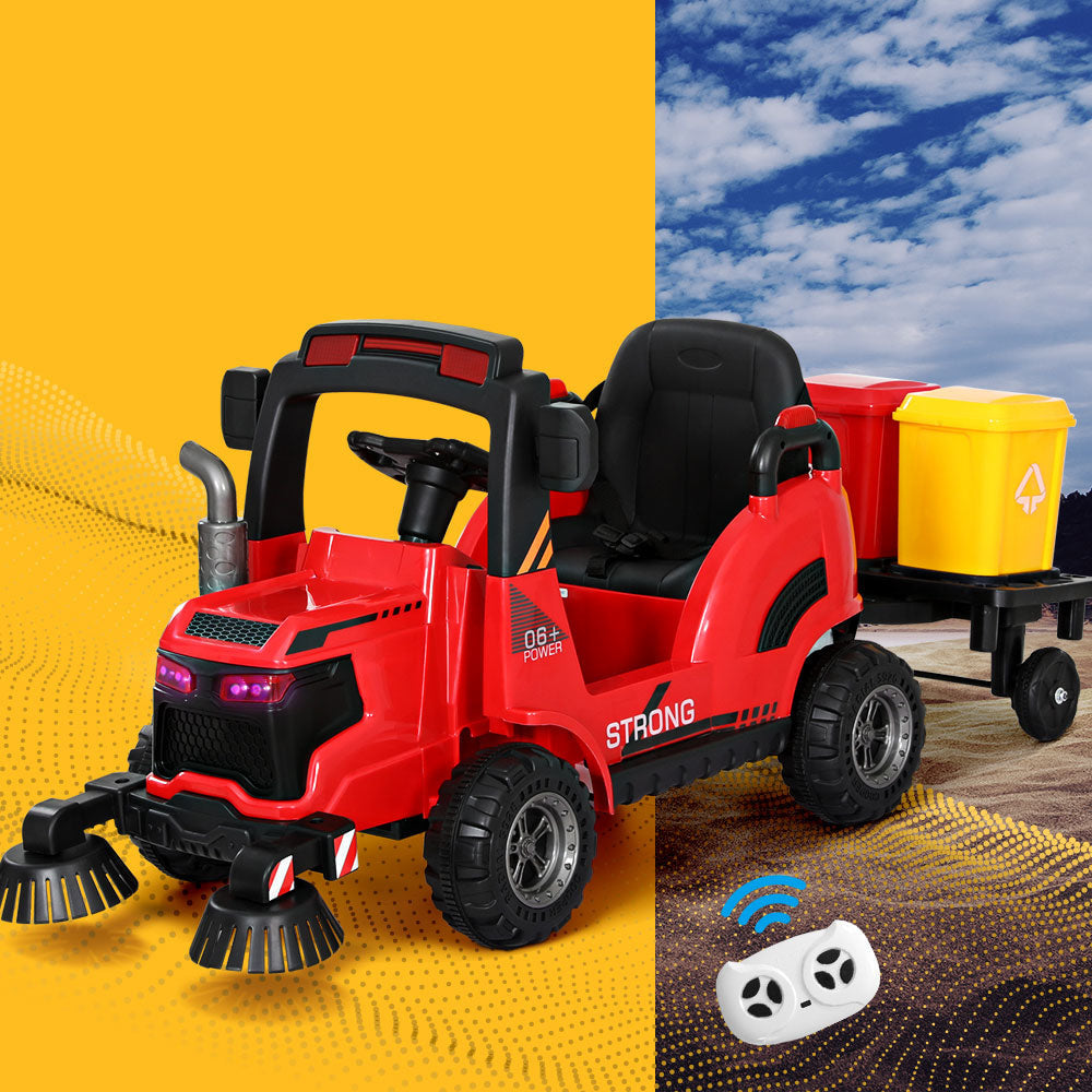 Rigo Kids Electric Sweeper Truck Ride On - Red