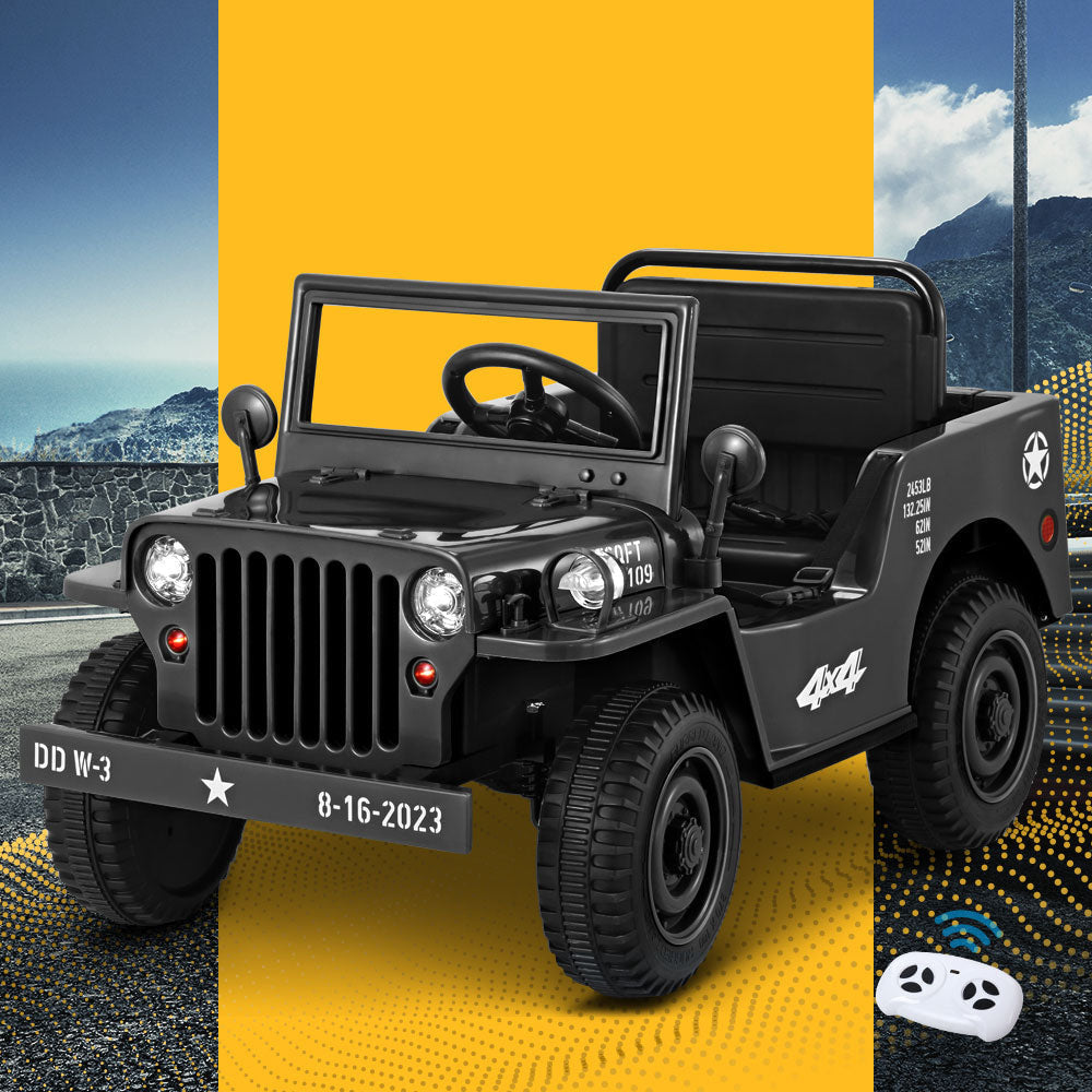 Rigo Kids Off Road Military Ride On Car - Black