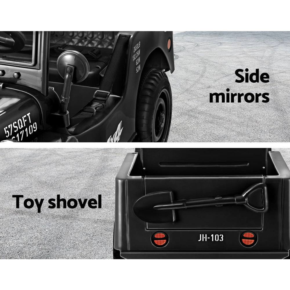 Rigo Kids Off Road Military Ride On Car - Black