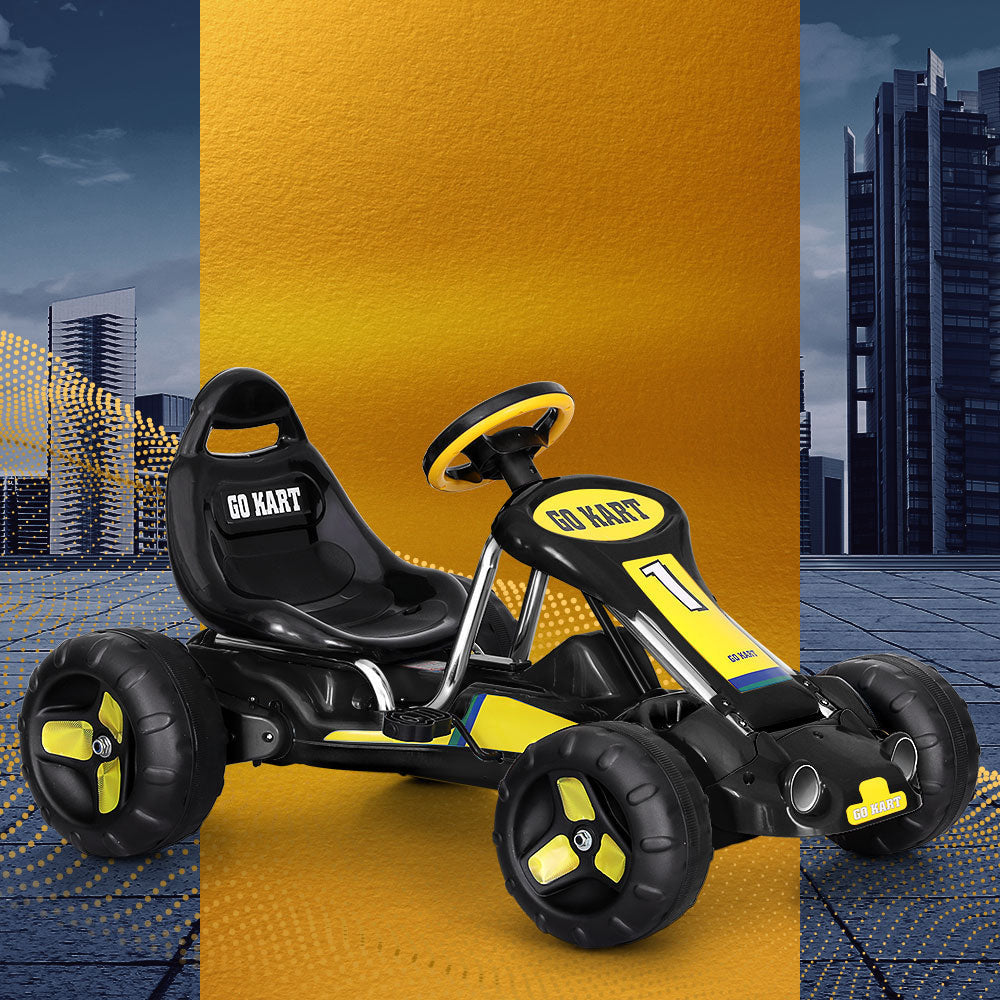 Rigo Kids Pedal Racing Go Kart in Black