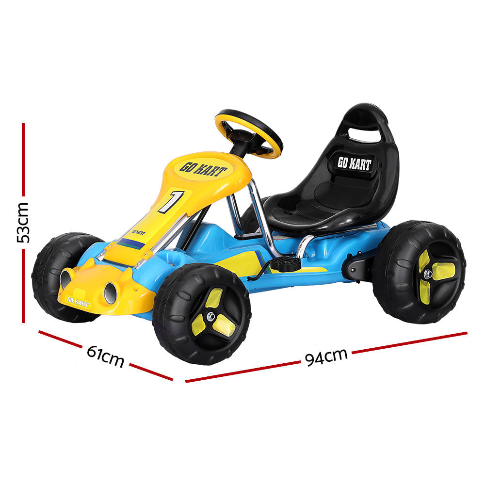 Rigo Kids Pedal Racing Go Kart in Blue