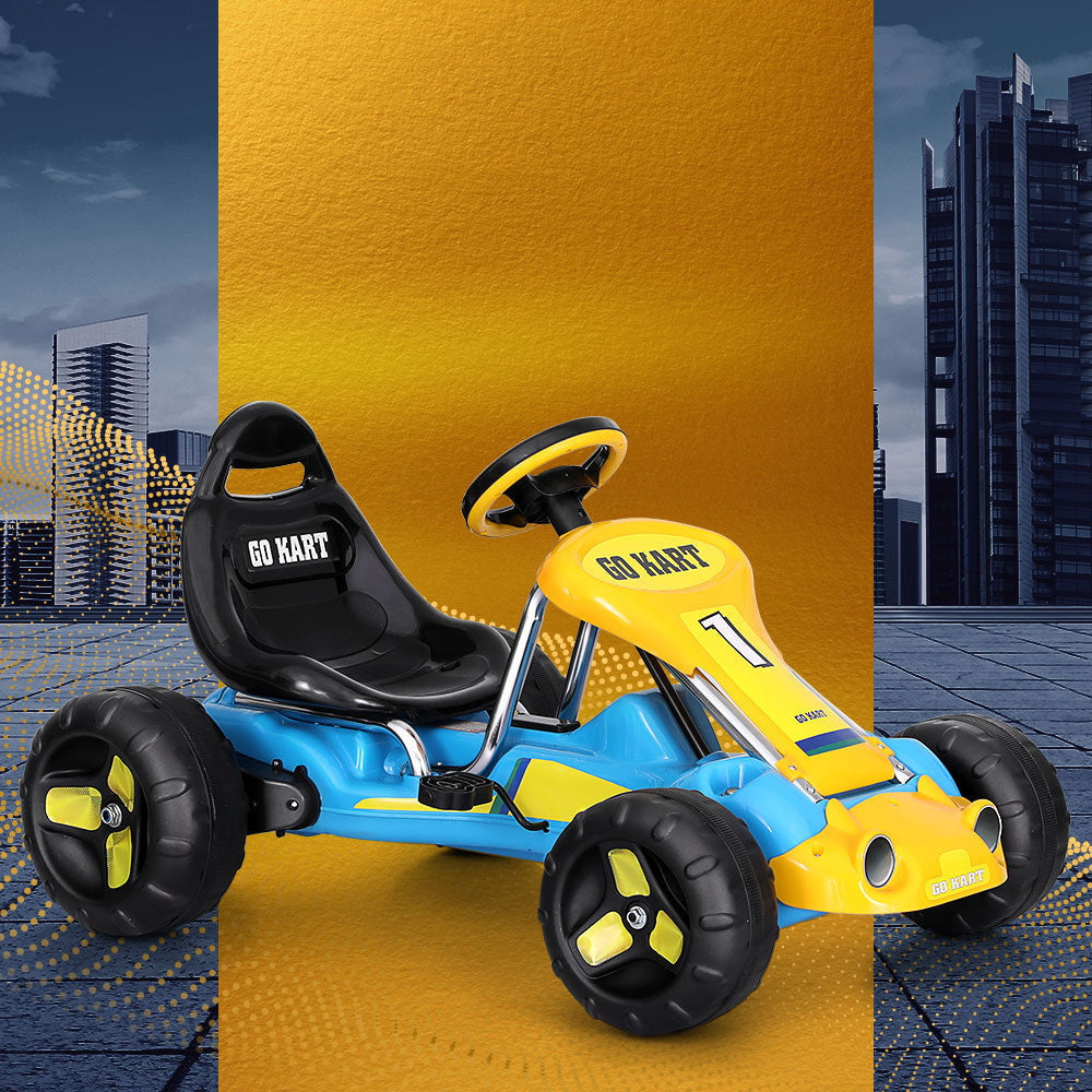 Rigo Kids Pedal Racing Go Kart in Blue