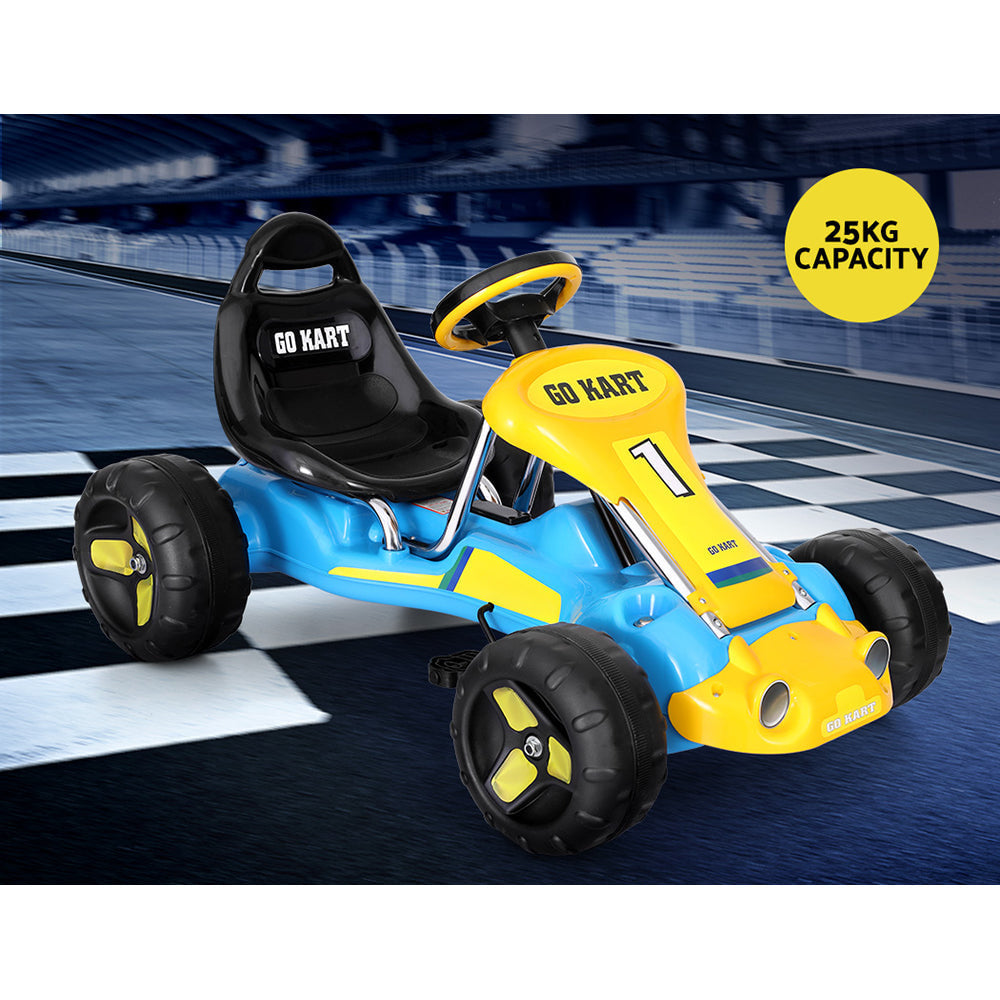 Rigo Kids Pedal Racing Go Kart in Blue