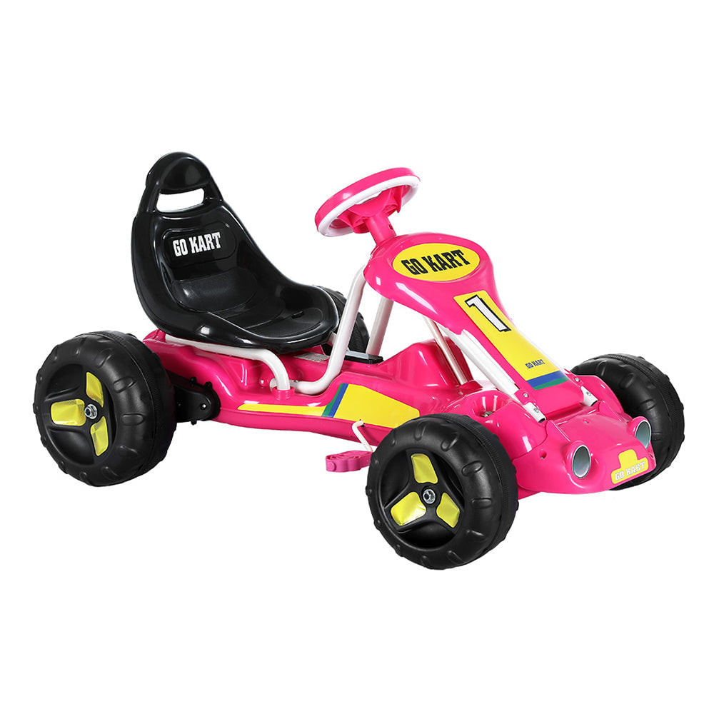 Rigo Kids Pedal Racing Go Kart in Pink