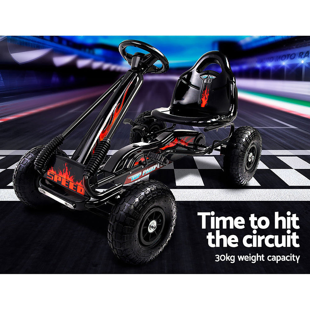 Rigo Kids Racing Pedal Go Kart in Black