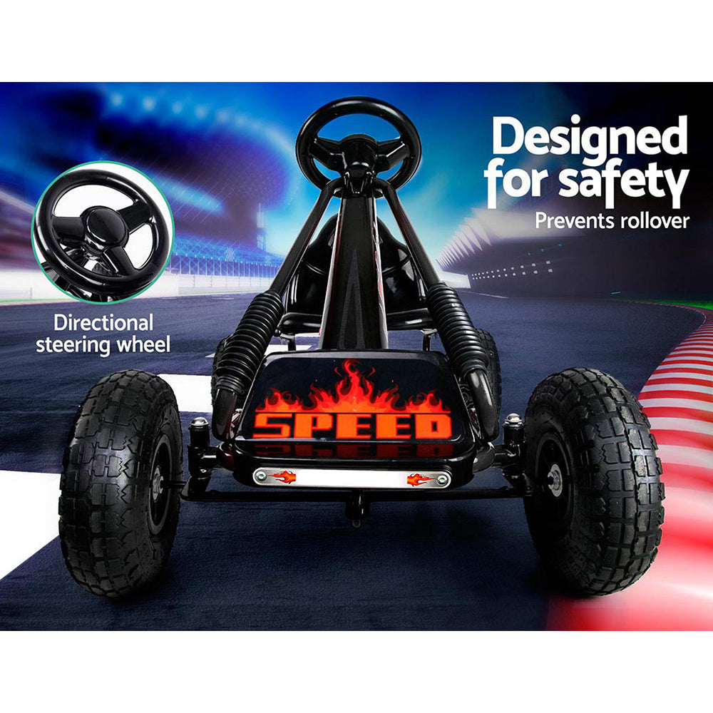 Rigo Kids Racing Pedal Go Kart in Black