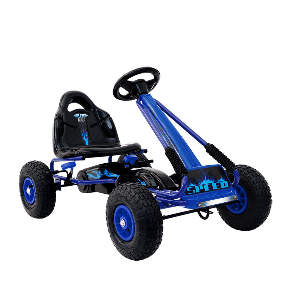 Rigo Kids Racing Pedal Go Kart in Blue