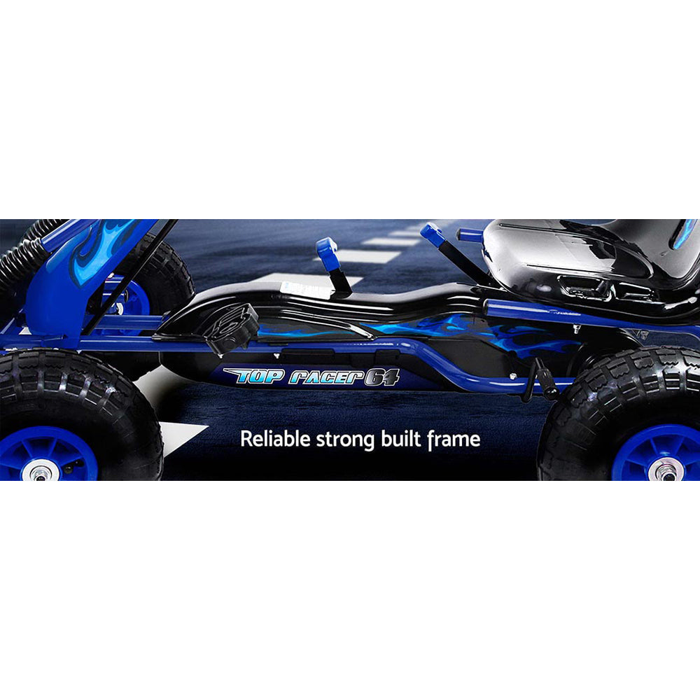 Rigo Kids Racing Pedal Go Kart in Blue