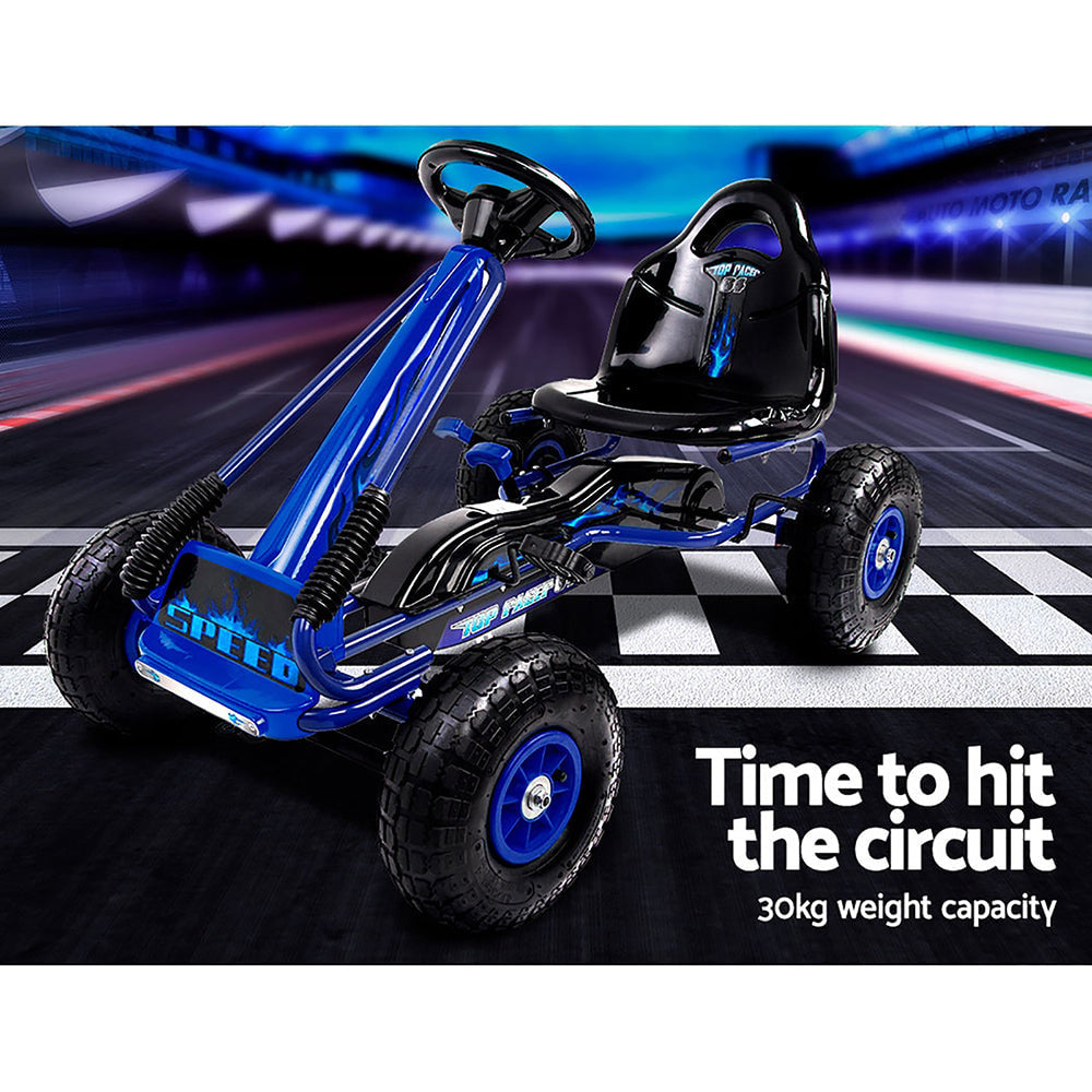 Rigo Kids Racing Pedal Go Kart in Blue