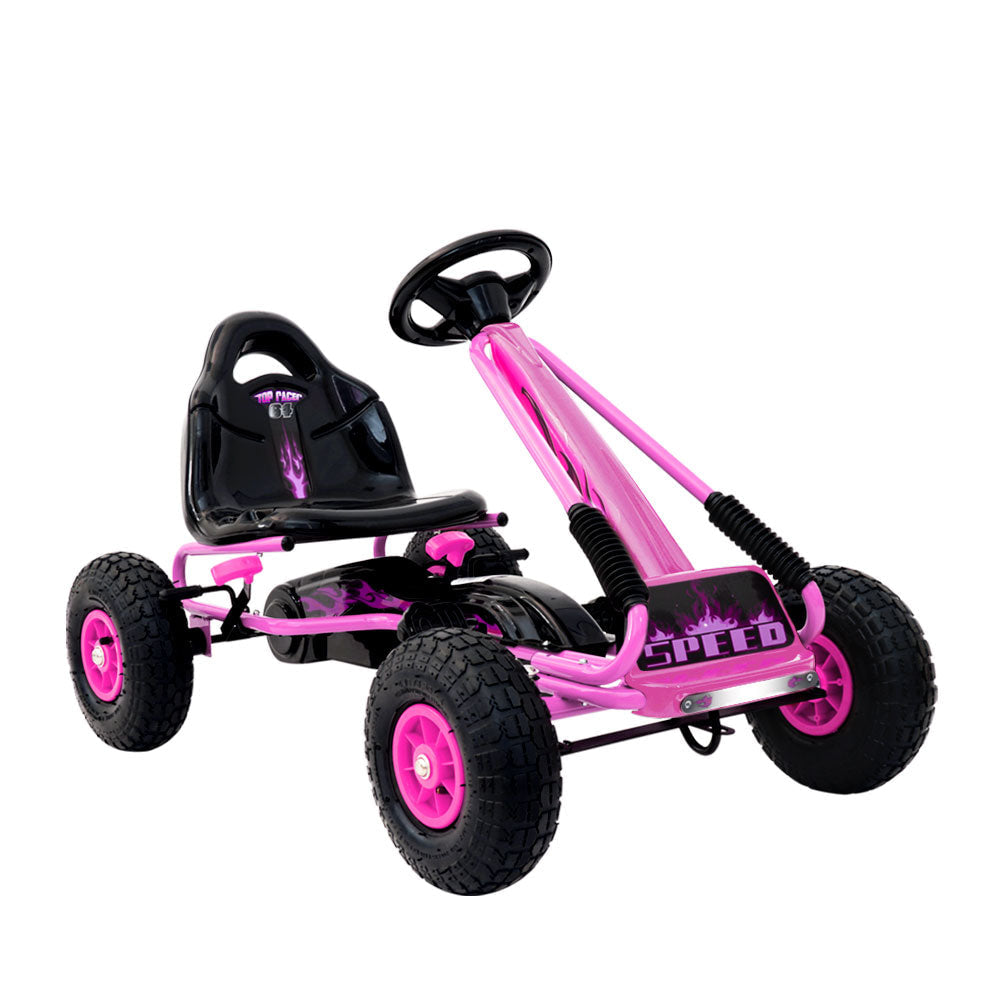 Rigo Kids Racing Pedal Go Kart in Pink