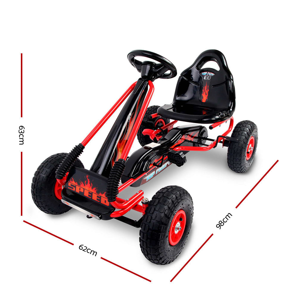 Rigo Kids Racing Pedal Go Kart in Red