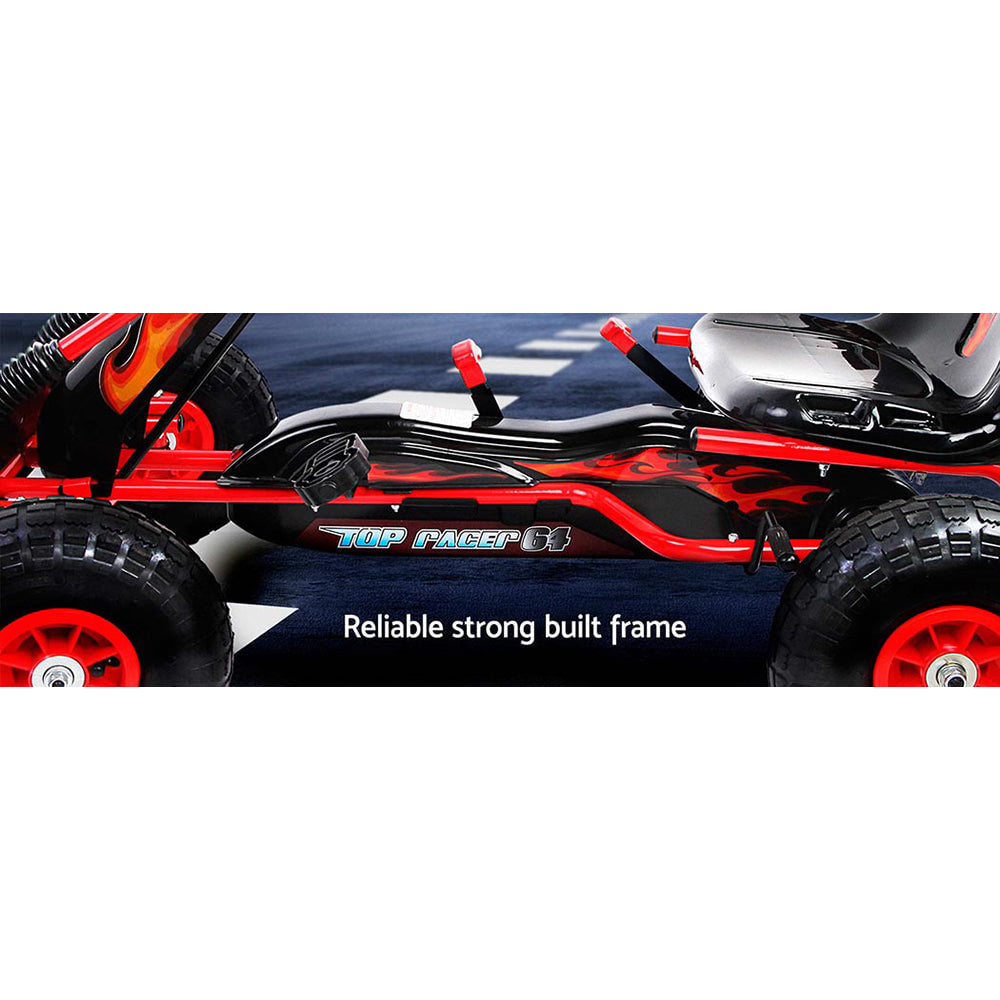 Rigo Kids Racing Pedal Go Kart in Red