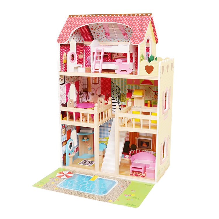 Kids Explore Rosie Doll House with Furniture and Family Set