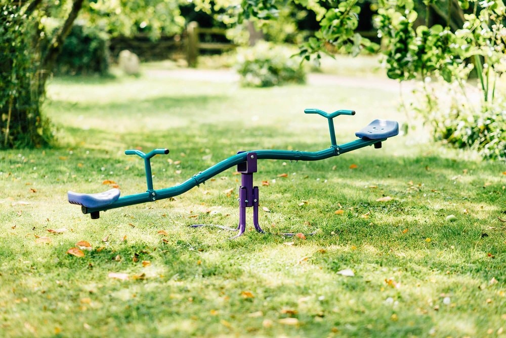 Plum Rotating Metal Kids See Saw