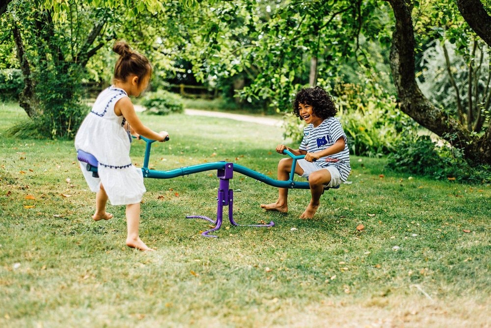 Plum Rotating Metal Kids See Saw