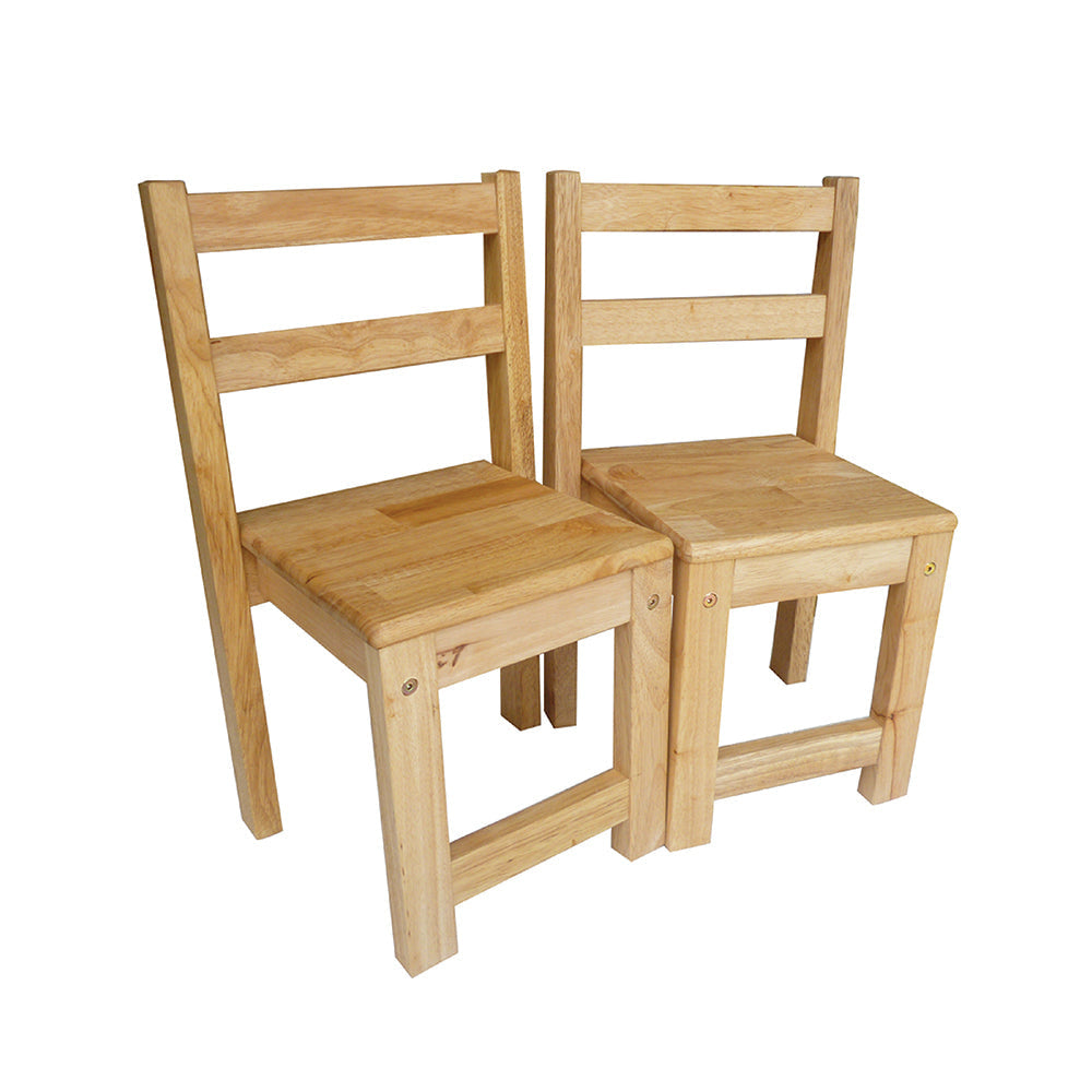 Rubberwood Round Kids Table with 2 Standard Chairs