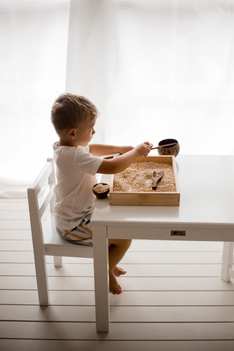 Standard White Timber Kids Table and Chairs