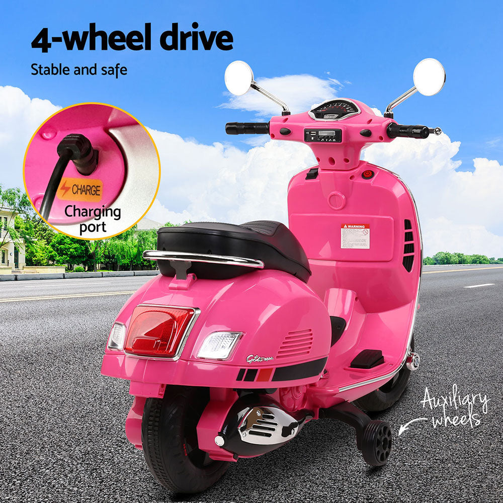 Vespa GTS Kids Electric Ride On Motorbike in Pink