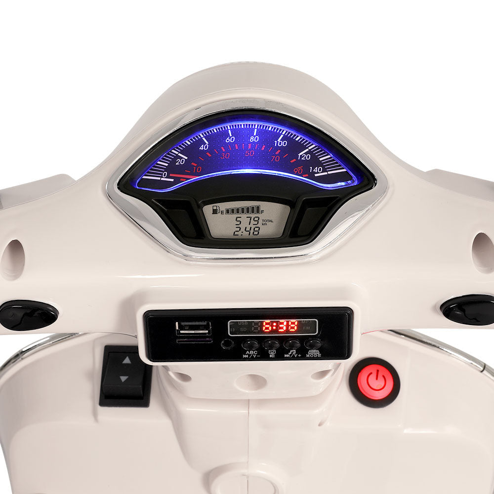 Vespa GTS Kids Electric Ride On Motorbike in White