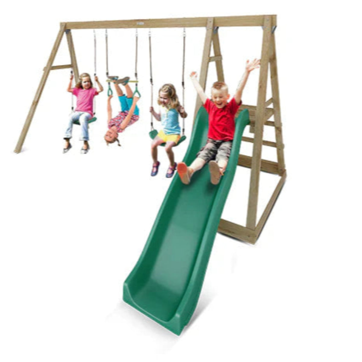 Lifespan Kids Winston 4-Station Timber Swing Set with Slide