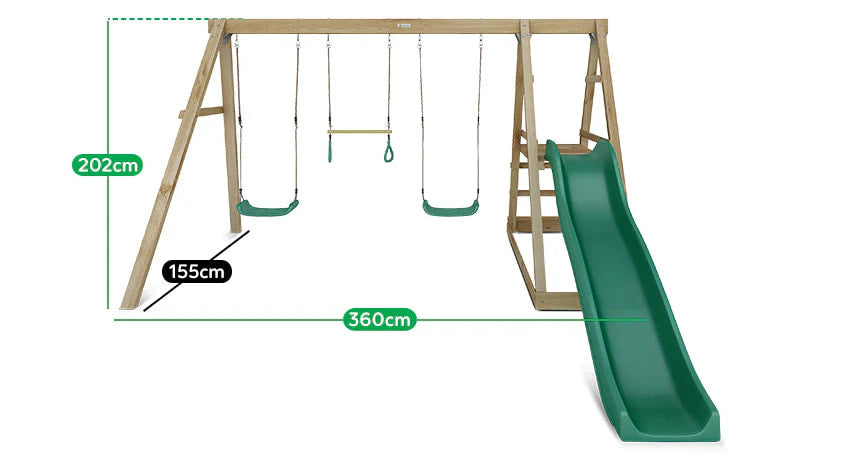 Lifespan Kids Winston 4-Station Timber Swing Set with Slide